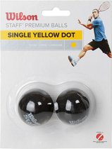 Wilson Staff Squash Yellow Dot 2 Pack Ball WRT617800, Unisex, Zwart, piłki do squasha, maat: One size