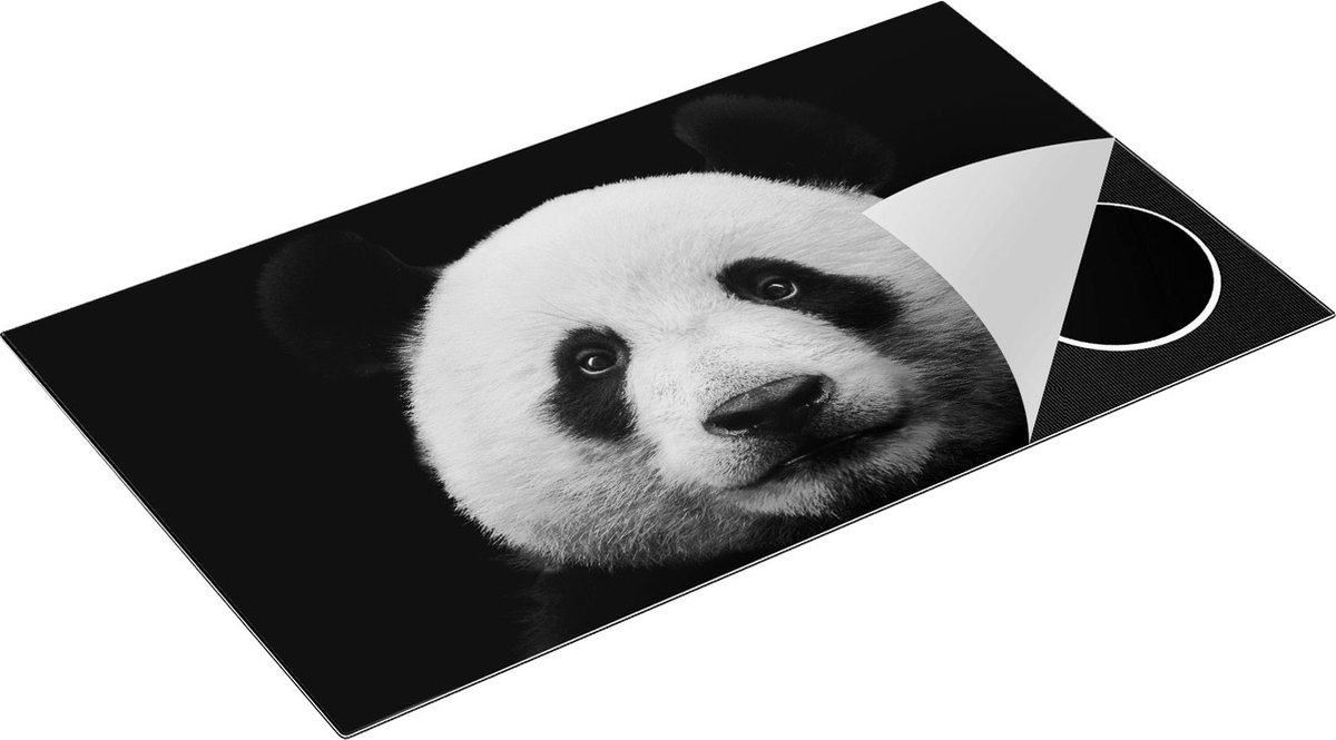 Chefcare Inductie Beschermer Panda - Pandakop - Zwart Wit - 91,6x52,7 cm - Afdekplaat Inductie - Kookplaat Beschermer - Inductie Mat