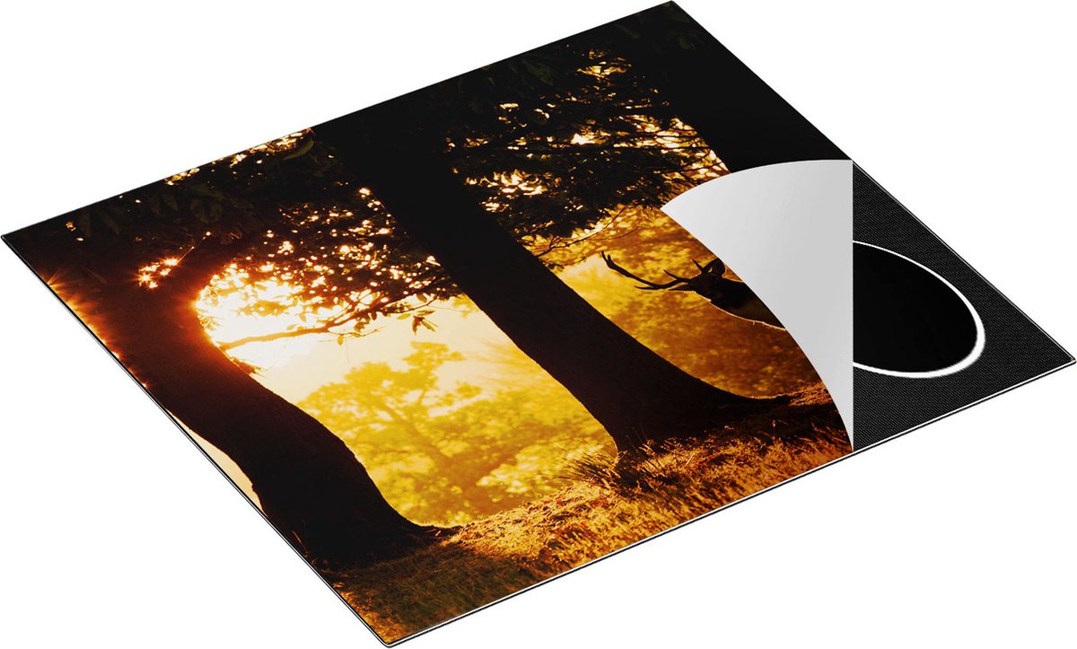 Chefcare Inductie Beschermer Hert in de Bossen bij Zonsopkomst - 60x52 cm - Afdekplaat Inductie - Kookplaat Beschermer - Inductie Mat