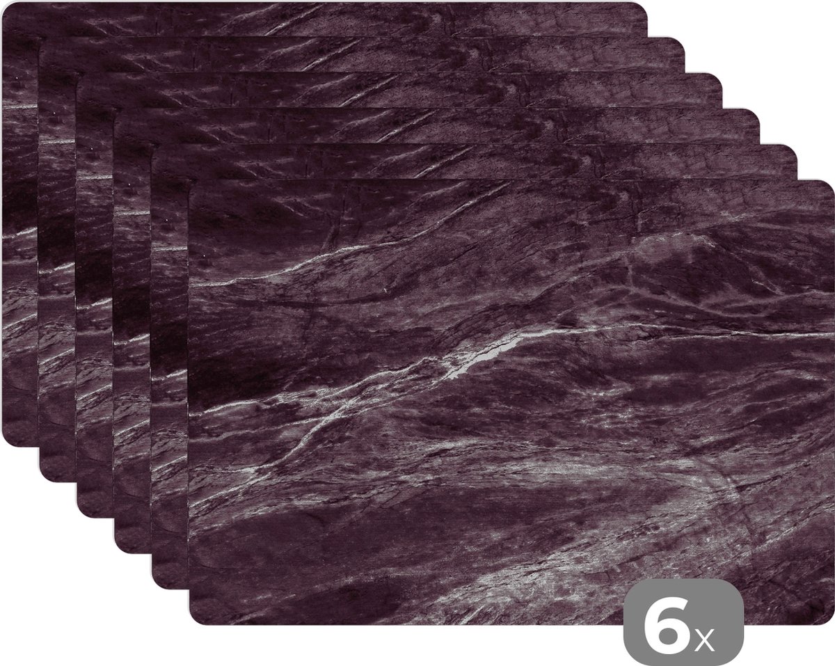 Placemats Zwart Luxe Stenen Marmer Placemat Onderleggers