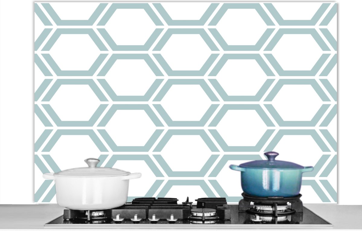 Spatscherm - Patronen - Hexagon - Design - Groen - Spatwand - 120x80 cm - Achterwand keuken