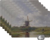 Placemats - Kunststof placemat - Molen - Schilderij - Nederland - Oude meesters - Onderlegger - Placemat - Onderleggers placemats - 45x30 cm