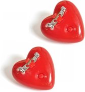 Set van 3x stuks knipperende hartjes broche rood 4 cm met lampje/lichtje - Valentijn/Huwelijk toppers