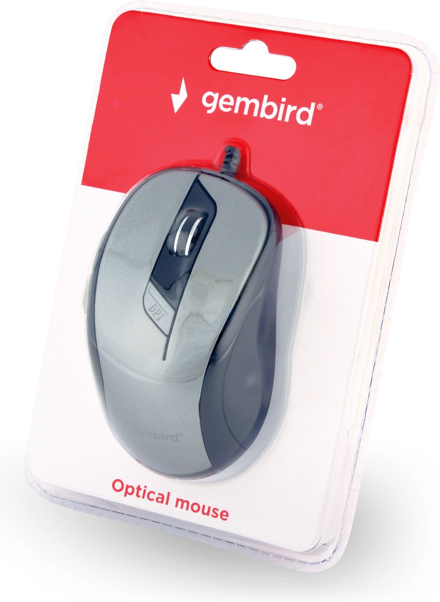 6-knops optische muis, USB, zwart/antraciet