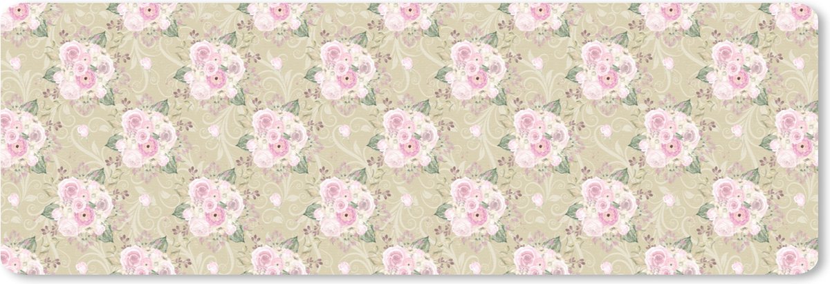 Muismat XXL 90x30 cm - Bureau onderlegger - Bureau mat Roos - Patronen - Bloemen - Bureaumat - Gaming mousepad xl - Bureaulegger groot - Computer deskmat