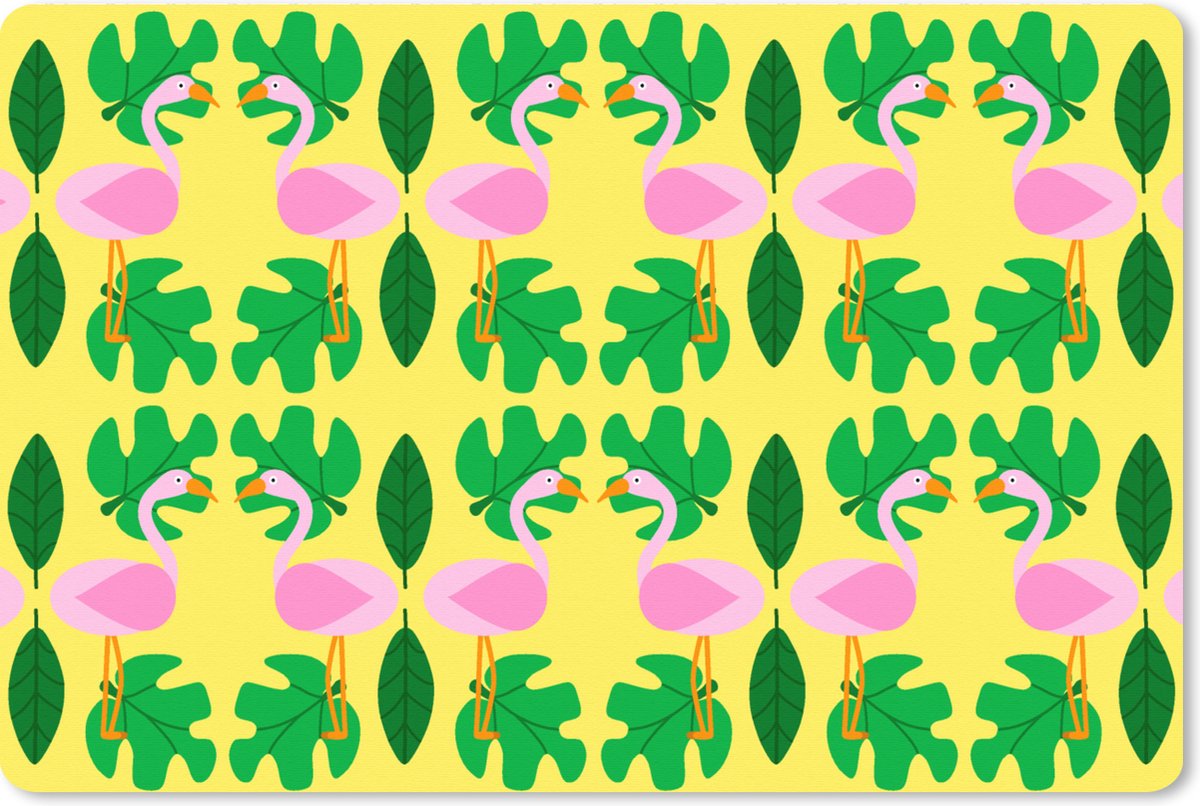 Muismat XXL 120x80 cm - Bureau onderlegger - Bureau mat Flamingo - Planten - Dieren - Patroon - Bureaumat - Gaming mousepad xl - Bureaulegger groot - Computer deskmat