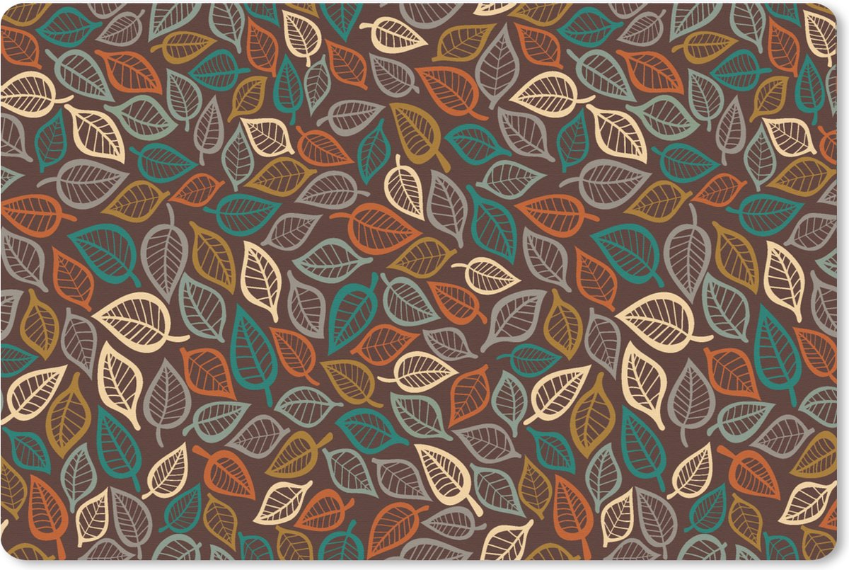 Muismat XXL 120x80 cm - Bureau onderlegger - Bureau mat Bladeren - Natuur - Herfst - Bohemian - Bureaumat - Gaming mousepad xl - Bureaulegger groot - Computer deskmat