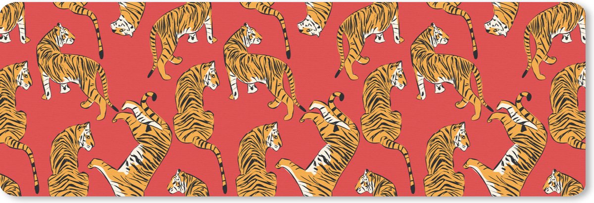 Muismat XXL 90x30 cm - Bureau onderlegger - Bureau mat Tiger - Jungle - Patronen - Bureaumat - Gaming mousepad xl - Bureaulegger groot - Computer deskmat