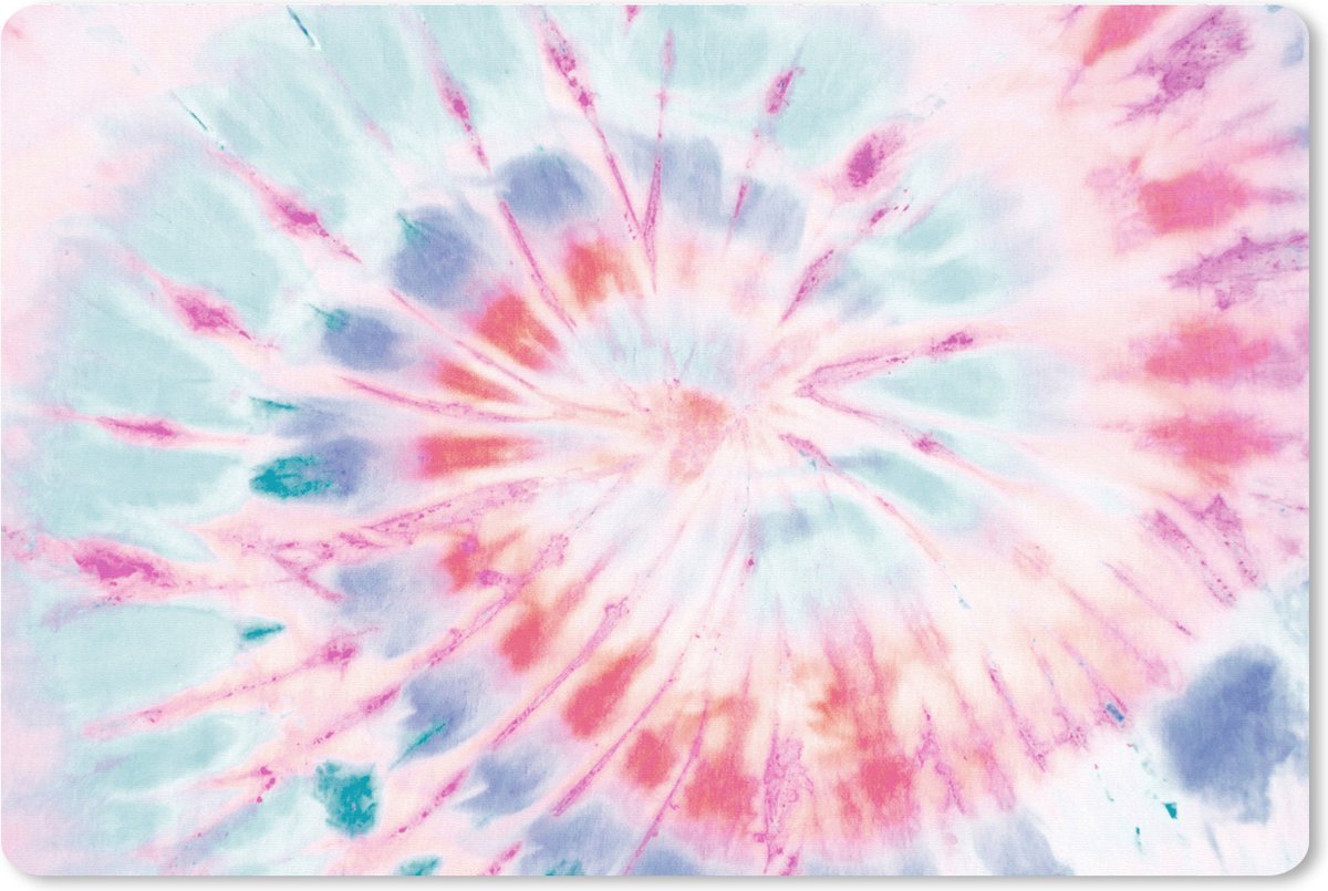 Muismat XXL 90x60 cm - Bureau onderlegger - Bureau mat Tie dye - Patroon - Blauw - Bureaumat - Gaming mousepad xl - Bureaulegger groot - Computer deskmat