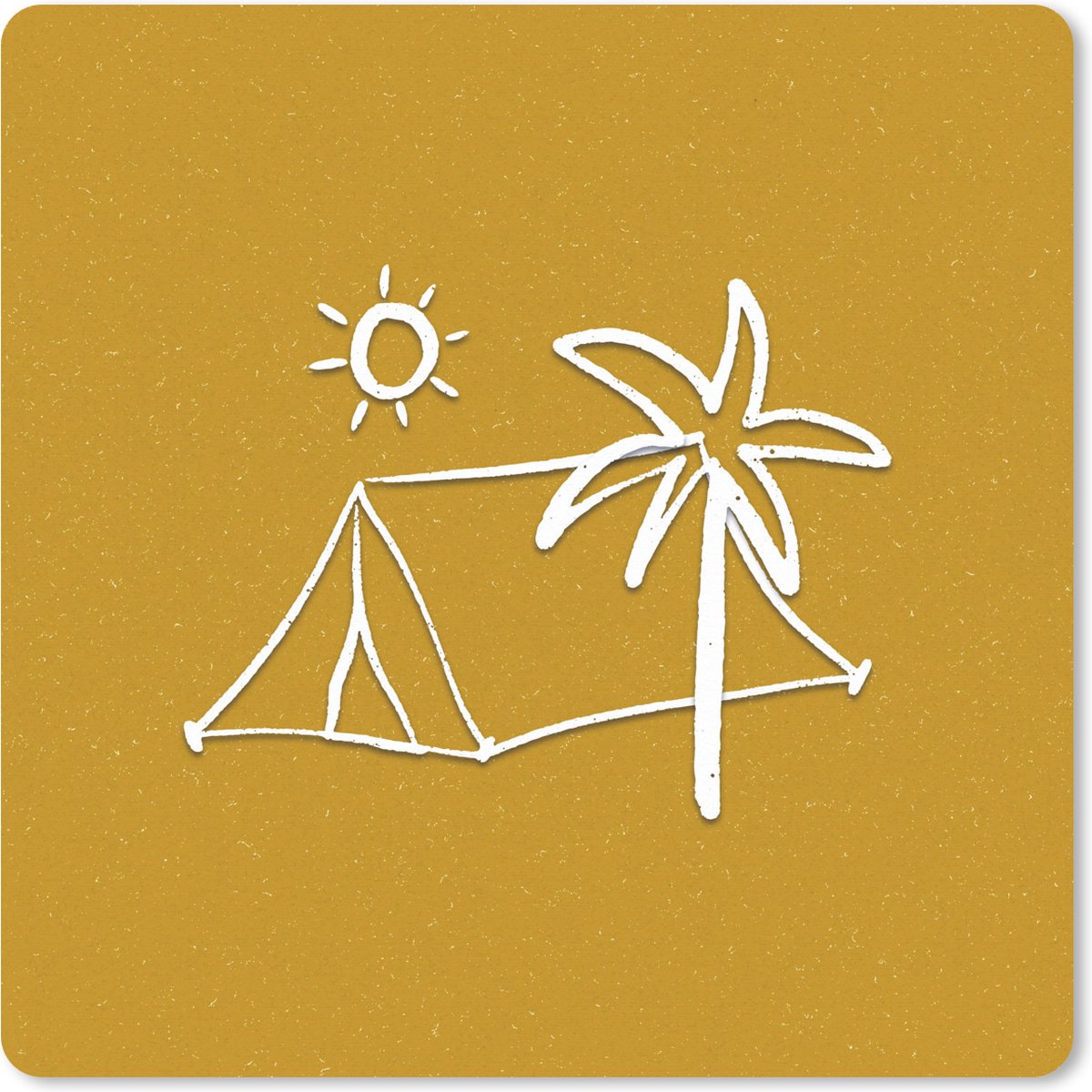 Muismat XXL 40x40 cm - Bureau onderlegger - Bureau mat Zomer - Tent - Zon - Bureaumat - Gaming mousepad xl - Bureaulegger groot - Computer deskmat