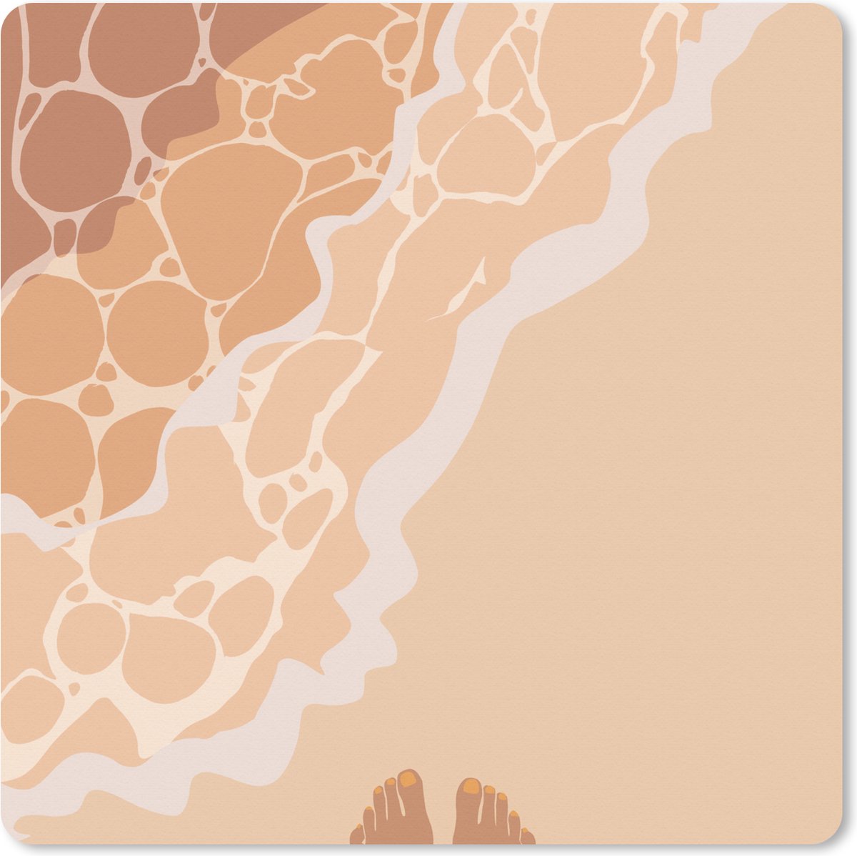 Muismat XXL 40x40 cm - Bureau onderlegger - Bureau mat Strand - Zee - Voeten - Bureaumat - Gaming mousepad xl - Bureaulegger groot - Computer deskmat