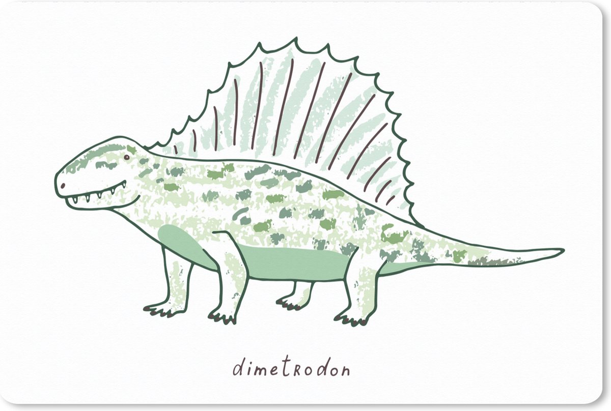 Muismat XXL 120x80 cm - Bureau onderlegger - Bureau mat Kinderkamer - Dinosaurus - Dimetrodon - Jongens - Meisjes - Kinderen - Bureaumat - Gaming mousepad xl - Bureaulegger groot - Computer deskmat