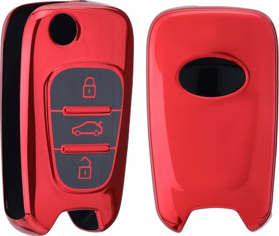 kwmobile autosleutel hoesje compatibel met Hyundai 3-knops autosleutel Keyless Go hoes - Autosleutel behuizing - Sleuteletui in zwart