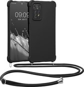 kwmobile telefoonhoesjegeschikt voor Xiaomi Redmi Note 11 Pro / Note 11 Pro (5G) / Note 12 Pro (4G) - Hoesje van siliconen met telefoonkoord - In zwart