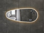 Mawialux LED Badkamerspiegel - Bluetooth en speakers - 159x69cm - Asymmetrisch - Verwarming - Touchscreen - Dimbaar - Ana PLUS