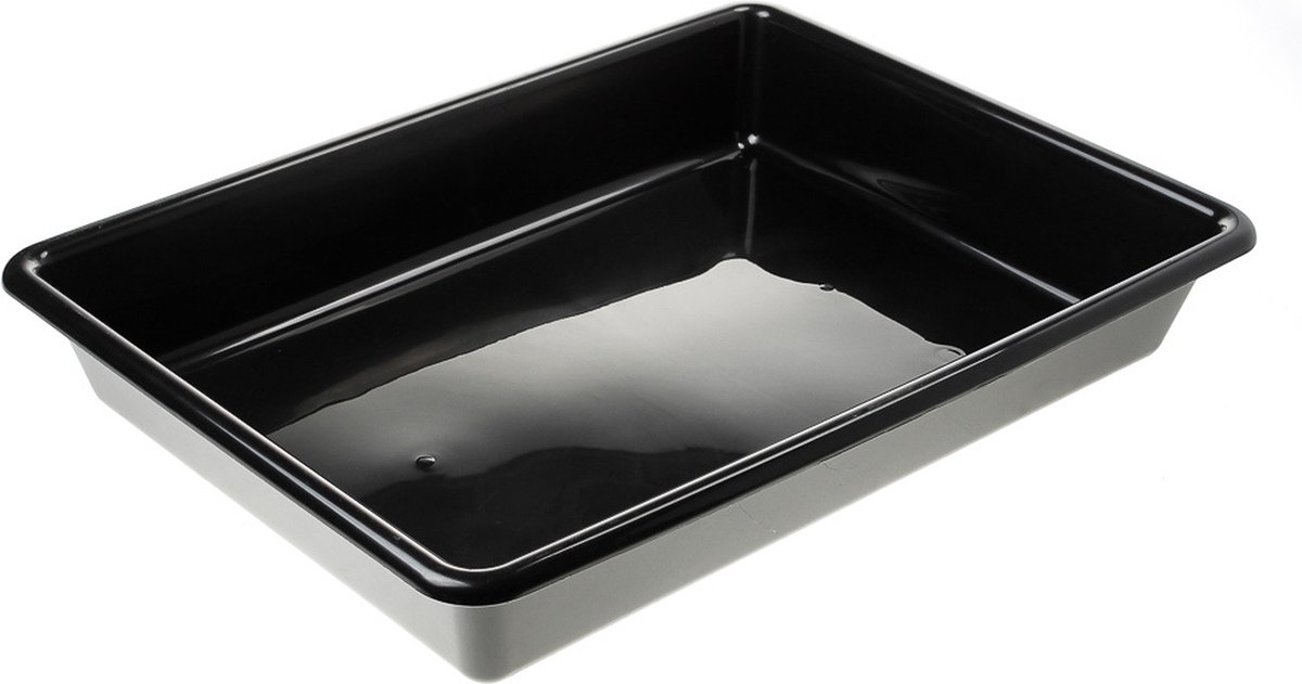 Lekbak kunststof zwart 54.2x39.5x8.8cm 13ltr