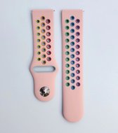 Siliconen Smartwatch bandje - Geschikt voor  Samsung Galaxy Watch Active sport band - roze/kleurrijk - Strap-it Horlogeband / Polsband / Armband