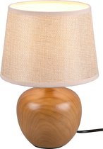 LED Tafellamp - Tafelverlichting - Torna Lunola - E14 Fitting - Rond - Mat Bruin - Keramiek