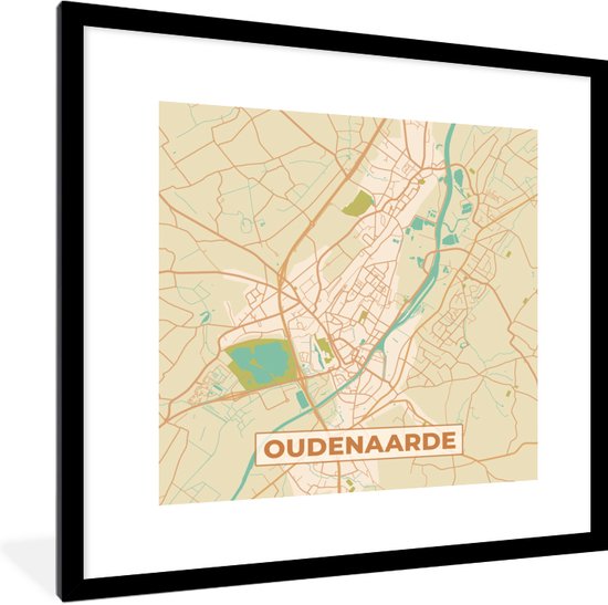 Fotolijst incl. Poster - Kaart - Plattegrond - Oudenaarde - Stadskaart ...