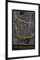 Fotolijst incl. Poster - Saint-Maur-des-Fossés - Stadskaart – Frankrijk – Kaart – Plattegrond - 60x90 cm - Posterlijst