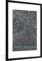 Fotolijst incl. Poster - Stadskaart – Sankt Augustin – Duitsland – Plattegrond – Kaart - 60x90 cm - Posterlijst