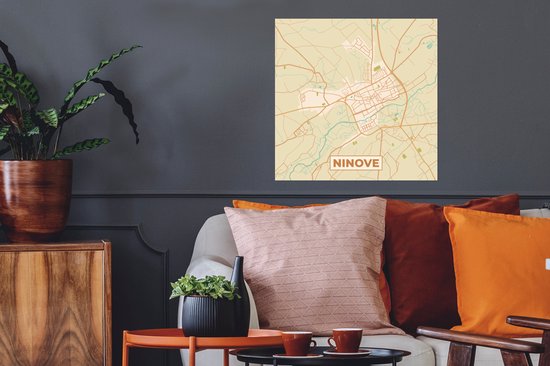 Affiche Ninove - Carte - België - Plan de la ville - Plan d'étage - 50x50 cm