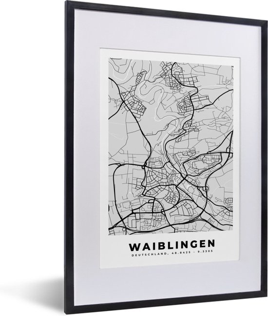 Fotolijst Incl Poster Stadskaart Waiblingen Plattegrond Kaart Duitsland Bol Com