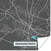 Poster Stadskaart – Plattegrond – Duitsland – Blauw – Ibbenbüren – Kaart - 100x100 cm XXL