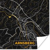 Poster Stadskaart – Plattegrond – Duitsland – Goud – Arnsberg – Kaart - 75x75 cm