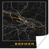 Poster Bremen - Stadskaart - Plattegrond - Duitsland - Kaart - Goud - 50x50 cm