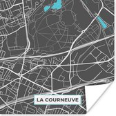 Poster La Courneuve - Frankrijk - Plattegrond - Stadskaart - Kaart - 100x100 cm XXL
