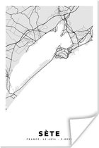 Affiche France – Sète – Plan de ville – Plan – Carte - 120x180 cm XXL