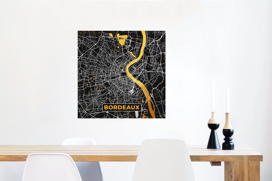 Affiche France – Bordeaux – Plan de ville – Plan – Carte - 50x50 cm