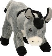 Pluche knuffel dieren Ezel grijs van 23 cm - Speelgoed boerderij knuffels - Cadeau voor jongens/meisjes