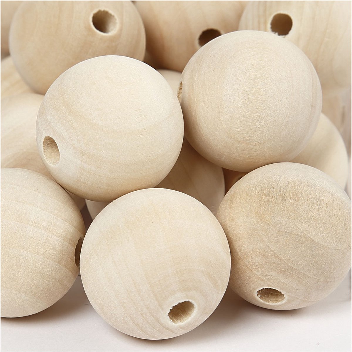 Oneyijun 50 stuks gekleurde houten kralen 20mm - Ronde
