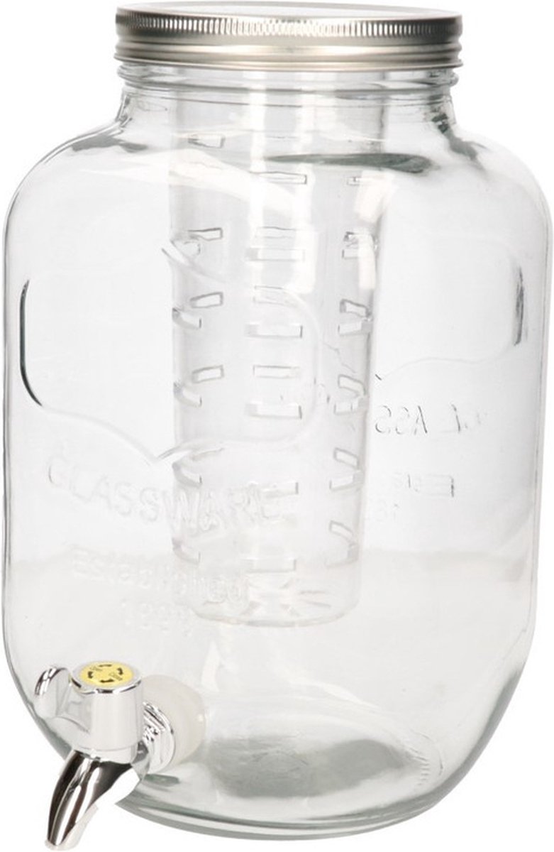 Haushalt 13084 Drankdispenser - met kraantje - glas - 4 liter