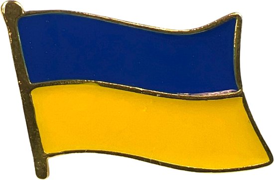 Ukraine Drapeau national de l'Ukraine Pin's en émail Jaune Blauw L 2,7 x L 2,4 cm