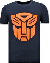 Stoere T-shirt Mannen - Transformers Print - Blauw
