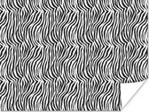 Poster Dierenprint - Zebra - Zwart - Wit - 80x60 cm