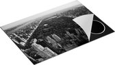 Chefcare Inductie Beschermer Central Park in New York met Wolkenkrabbers - Zwart Wit - 76x51,5 cm - Afdekplaat Inductie - Kookplaat Beschermer - Inductie Mat