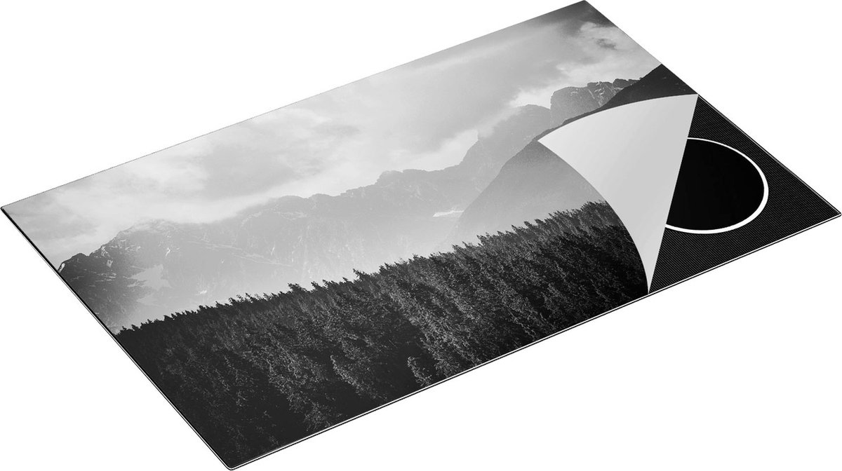 Chefcare Inductie Beschermer Amsterdamse Gracht tijdens Zonsondergang - Zwart Wit - 85x52 cm - Afdekplaat Inductie - Kookplaat Beschermer - Inductie Mat