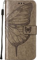Mobigear Telefoonhoesje geschikt voor Sony Xperia 10 IV Hoesje | Mobigear Butterfly Bookcase Portemonnee | Pasjeshouder voor 2 Pasjes | Telefoonhoesje voor Pinpas / OV Kaart / Rijbewijs - Grijs