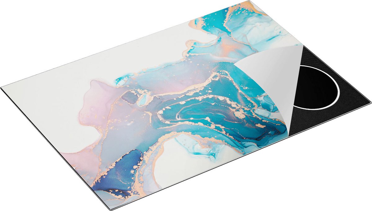 Chefcare Inductie Beschermer Abstracte Kunst van Marmer - 76x51,5 cm - Afdekplaat Inductie - Kookplaat Beschermer - Inductie Mat
