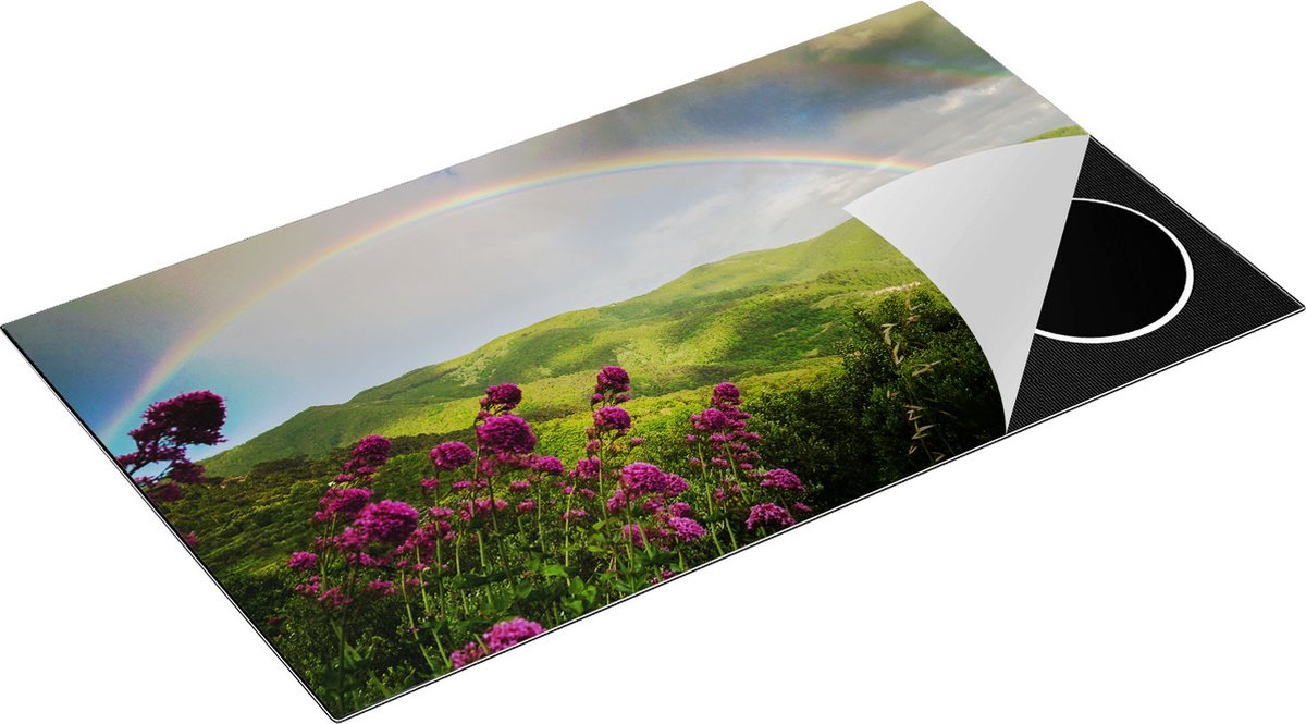 Chefcare Inductie Beschermer Regenboog in de Heuvel Bossen - 91,2x52 cm - Afdekplaat Inductie - Kookplaat Beschermer - Inductie Mat