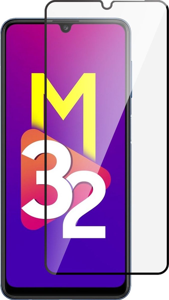 Mobigear Screenprotector geschikt voor Samsung Galaxy M32 4G Glazen | Mobigear Premium Screenprotector - Case Friendly - Zwart