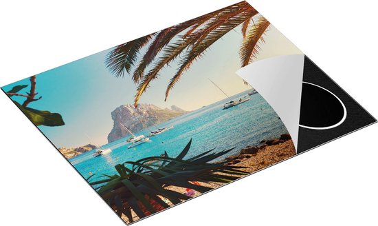 Chefcare Inductie Beschermer Ibiza Cala d'Hort Strand - 65x50 cm - Afdekplaat Inductie - Kookplaat Beschermer - Inductie Mat