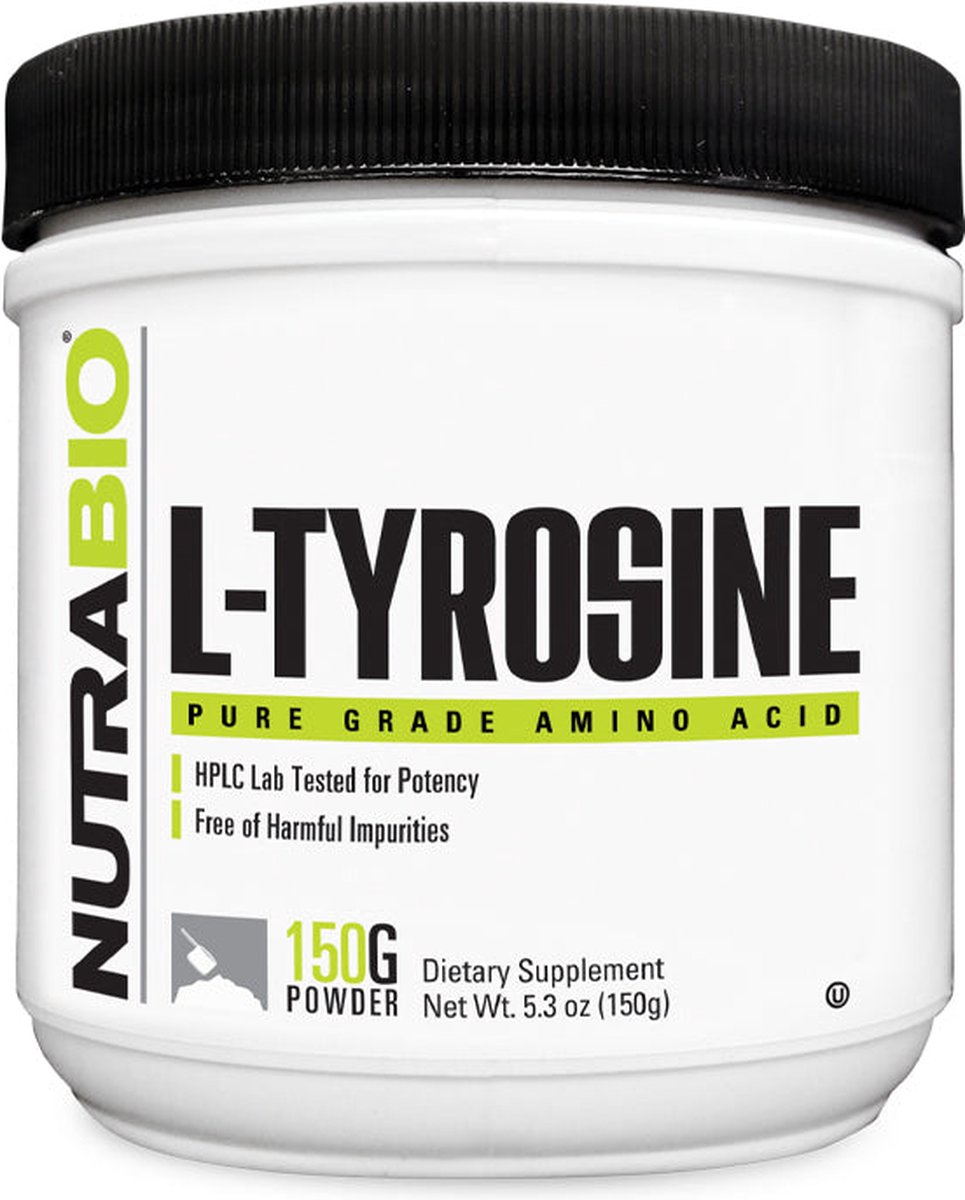 Goedkoopste NutraBio L-Tyrosine Poeder - 150 gram