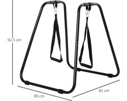 Pull up bar - Dip station - Krachtstation - Zwart Dip bars, dipstation, dip standaard, krachttrainer met slingtrainers.