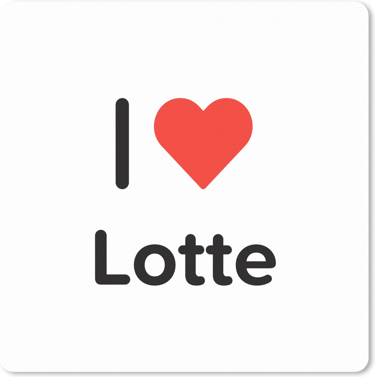 Muismat XXL 80x80 cm - Bureau onderlegger - Bureau mat I love - Lotte - Meisje - Bureaumat - Gaming mousepad xl - Bureaulegger groot - Computer deskmat