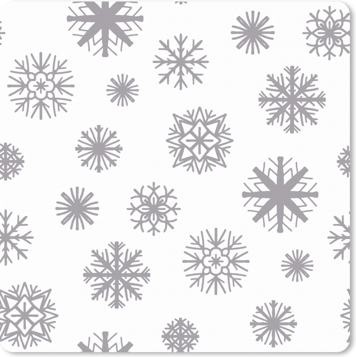 Muismat XXL 80x80 cm - Bureau onderlegger - Bureau mat Sneeuwvlok - Design - Winter - Bureaumat - Gaming mousepad xl - Bureaulegger groot - Computer deskmat - Kerst - Cadeau - Kerstcadeau voor mannen en voor vrouwen